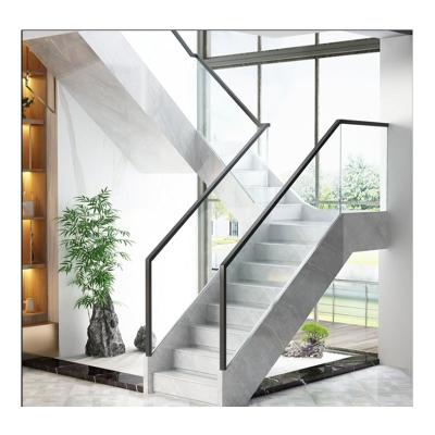 China Modern High Quality Modern Stainless Steel Indoor Straight Staircase With Glass for sale