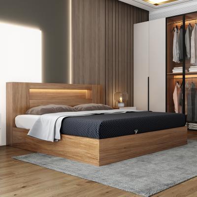 China Modern Minimalist Nordic Master Bedroom Floor Storage Bed Double Bed 1.8m Tatami Japanese Design Modern Design Storage Bed Nordic MDF for sale