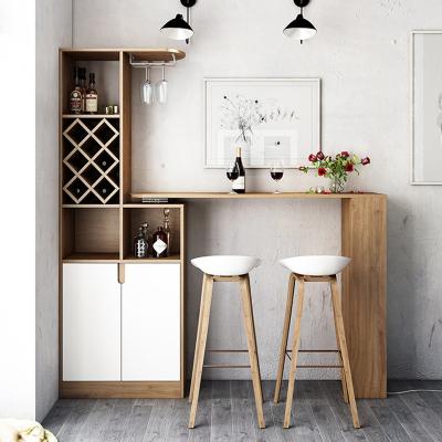 China Simple Modern Wine Cabinet Nordic Corner Bar Integrated Living Room Porch Cabinet Against Wall Retractable Folding Home Room for sale