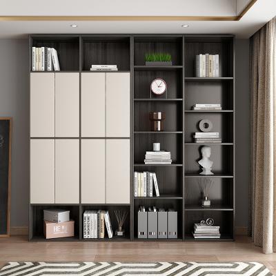 China Modern Design Multifunctional Living Room Bookcase With Door Study Room Wall Combination Shelf Floor Living Room Nordic Whole Cabinet for sale