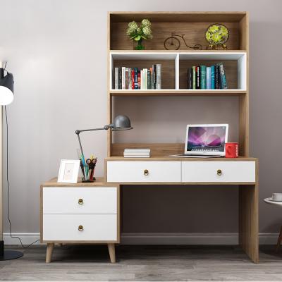 China Nordic simple modern bookcase customized rectangular home table the modern design office bookcase combination computer desk retractable for sale