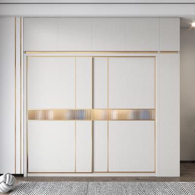 China Additional Features: Solid Wood Combination Wardrobe Sliding Door Wardrobe Home Bedroom Storage Simple Wardrobe Closet Storage Cabinet for sale