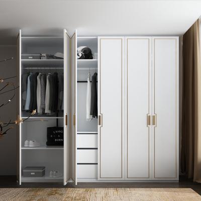 China Additional Features: Nordic Modern Minimalist Wardrobe Closet Nordic Modern Minimalist Four Door Storage Wardrobe Combination Sliding Door Wardrobe Closet for sale