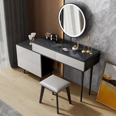 China Other Modern Minimalist Dressing Table Apartment Bedroom Minimalist Integrated Rockboard Telescopic Dressing Table Storage Small for sale