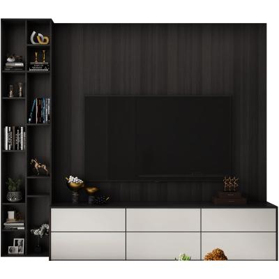 China New modern design minimalist TV cabinet background wall cabinet wall living room furniture combination set global built-in customiza for sale