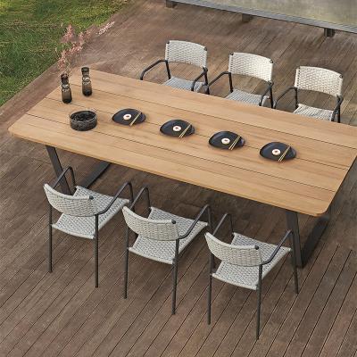 China Color Can Be Chosen Leisure Modern Minimalist Picnic Metal Wood Table And Chair Garden Leisure Chair Outdoor Furniture for sale