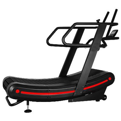 China 1690*485mm Commercial Gym Equipment No Power Running Machine Curved Treadmill For Max Fitness for sale