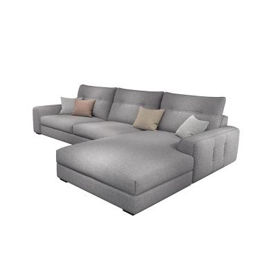 China Removable Cover Customized Living Room Furniture Sofa Set L Shape Fabric Corner Sectional Sofa Set With Chaise for sale