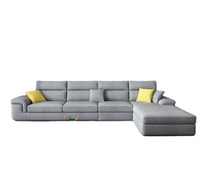 China Other Modern Furniture L Shape Canvas Tech Fabric Sofa Set Furniture Living Room Sectional Living Room for sale