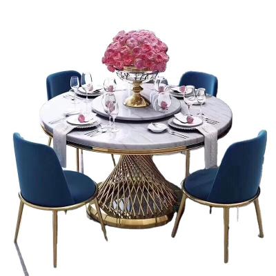 China Extendable Modern Dining Table Sets Dining Table Leather Metal Legs Luxury Dining Tables for sale