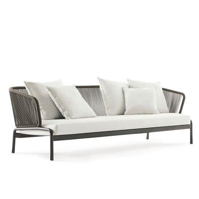 China Modern Simple Modern Outdoor Furniture Garden Sofa Rattan Sofa With Aluminum Frame for sale