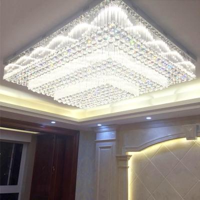 China Custom Project LED Crystal Large Ceiling Modern Luxury Pendant Light Decoration Villa Hotel Lobby Chandelier for sale