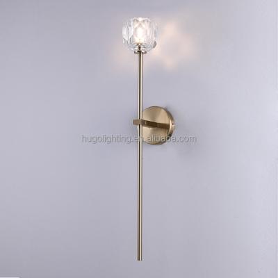 China Modern Bedroom Boule De Cristal Clear Glass Tall Sconce For Living Room for sale