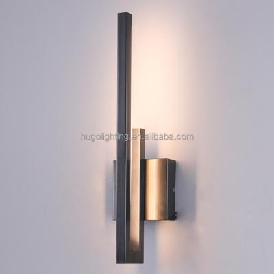 China Modern minimalist gold and bronze simple bedroom wall lights graphite indoor wall lamps for sale