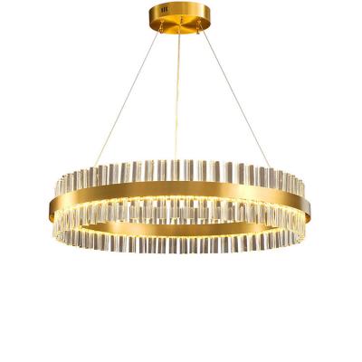 China Large Ceiling Crystal Chandelier Crystal Pendant Lights Luxury Gold Wedding Lamp Indoor Living Room Wholesale Modern American Style for sale