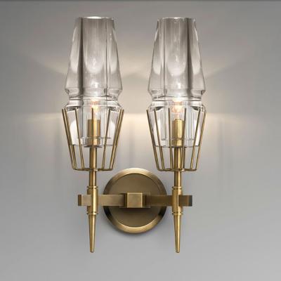 China Nordic simple post-modern modern dining room wall lamp copper designer lamp crystal wall lamp for sale