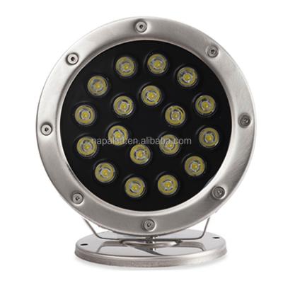 China Large Swimming Pools 12V 24V Ip68 Stainless Steel Underwater Pool Led Fountain Light 18w for sale