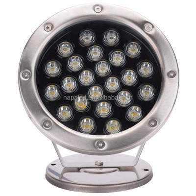 China Large 304 stainless steel 24w RGB 3in1 ip68 led lights 24v underwater wall mount light for swimming pools lamps for sale