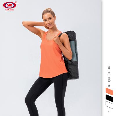 China Sleeveless Top Running Loose Blouse Feeling Cool Breathable High Elastic Fitness Sweat Female Summer Yoga Vest QUICK DRY for sale