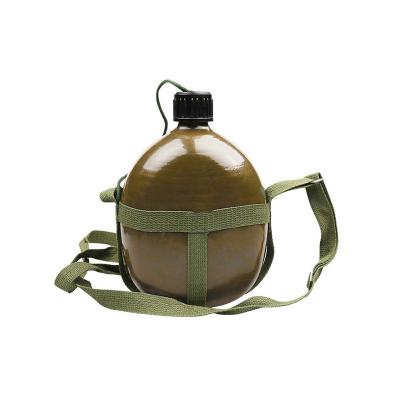 China Sustainable 1L 1.5L 2L 2.5L 3L Hiking Outdoor Riding Cycling Convenient Portable Aluminum Army Military Canteen Bottle With Belt for sale