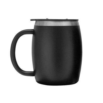 China Viable Unbreakable Puddle Resistant Stainless Steel Coffee Mug 14oz Coffee Double Wall Insulated Beer Mug With Lid for sale