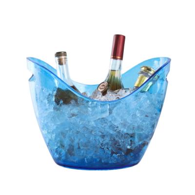 China Durable Vintage Beverage Storage Tub 3.5L Clear Plastic Acrylic Champagne Wine Beer Plastic Ice Bucket For Parties for sale