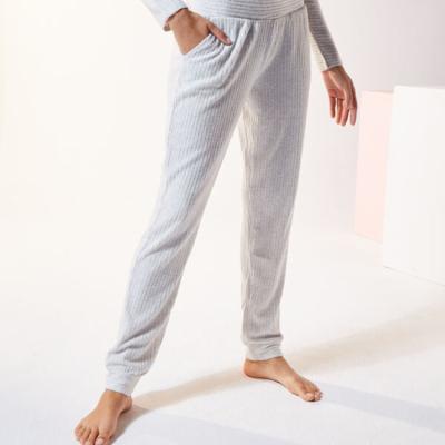 China Other 2022 High Quality New Casual Design Long Knitted Solid Ladies Gray Pants For Women for sale