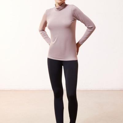 China Others Manufacture Wholesale Custom Cheap Ladies Knitted Solid Pink Long Sleeves T Shirts For Women for sale