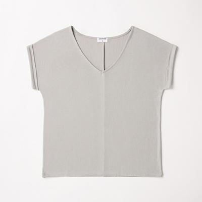 China Others Good Price Trendy Summer Fashion Ladies Knitted Solid Gray T Shirts For Women for sale