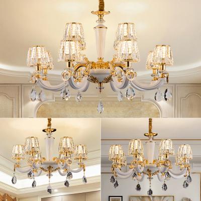 China GANVA Modern Luxury System Bedroom Restaurant Banquet Indoor Gold Crystal Chandelier Pendant Light for sale