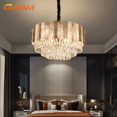 China GANVA Modern Indoor Decorative Round Crystal Chandeliers Living Room Hotel Pendant Light for sale