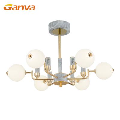 China GANVA Modern Indoor Modern Home Living Room Decorative Glass Ball LED Pendant Light Chandeliers for sale