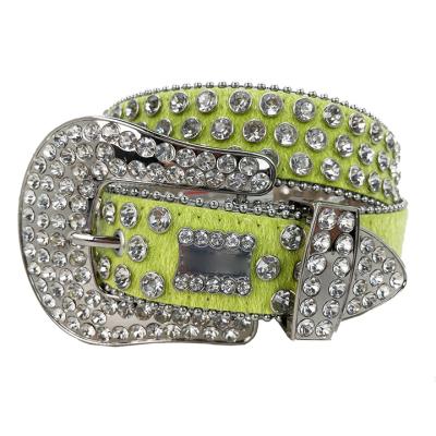 China Custom multi-function belt diamond multi-function horse hair cowgirl belt trend fashion rhinestone rhinestone belt for sale