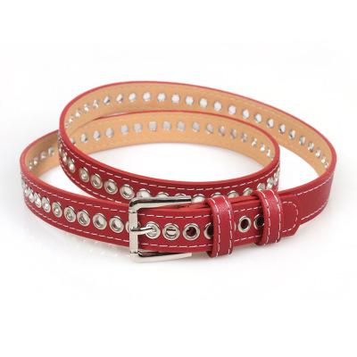 China Fashion.Casual hot sales plain thin decorative belt for women single grommet eyelet belts for jeans for sale