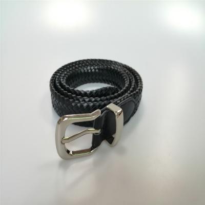 China High Quality Fashion Ladies Leather Woven Ladies Jean Belt Casual Belt Black for sale