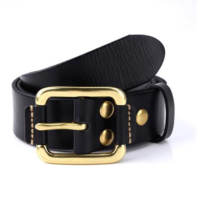 China Comfortable Leather Men Belt New Design Split Genuine Leather Belt Men Leather Belts for sale