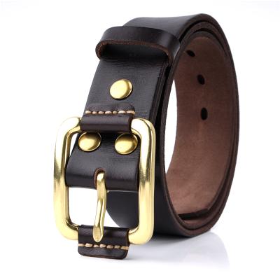 China Comfortable leather men's belt 2021 famous brand cowhide genuine leather high quality genuine leather belt men's belts for sale