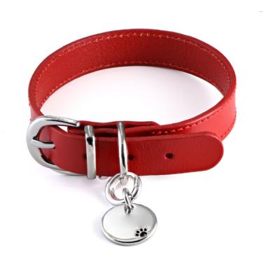 China Wholesale Hot Selling Engraved Factory Name Cat And Padded Leather Dog Collar Leash for sale