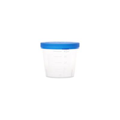 China Flip lid Fanen 30ml 40ml Sterile Container Urine CupDisposable Plastic Test Specimen Cup for sale