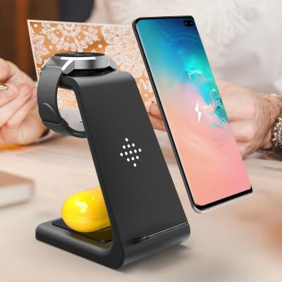 China 2021 New Arrival Multifunctional Wireless Charging Trending Products 3 in 1 Qi Technology Wireless Charger Stand for sale