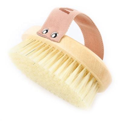 China 2022 New Design Nondisposable Long Bristle Soft Bath Brush Customize Logo Dry Body Brush for sale