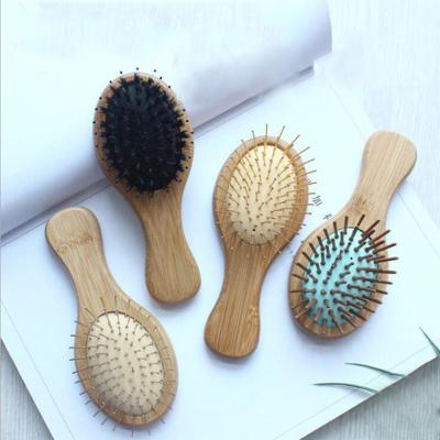 China Nondisposable Cute Small Handle Baby Hair Brush Bamboo Personalized Hairbrush for sale