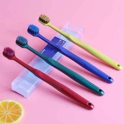 China New Design Quality Square Head Soft Plastic Toothbrush Twin Pack for sale