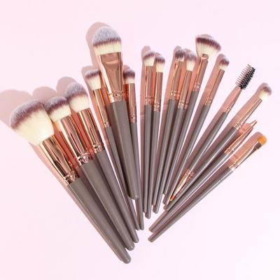 China Angular Blush Brush 16pcs Cosmetic Tools Customized Private Label Black Makeup Brush Set for sale