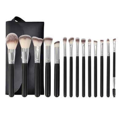 China Angular Blush Size Quality Quality Cosmetic Brush Handle Fiber Hair Wooden Hair Makeup Brushes for sale