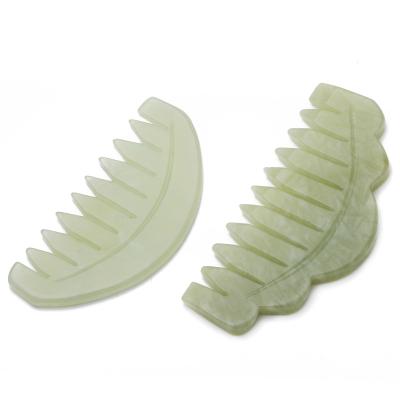 China NC Joint Face Comb Jade Combs Hot Sale Jade Gua Sha Hair Comb Amazon Xiuyan Head Massager Head Natural Body Green Massager Fully; GUA for sale