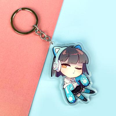 China Promotional Gift Llaveros Anime Clear Custom Picture/Decoration Gift/Souvenirs Sublimation Mute Key Chain Printing Holographic Arcylic Key Chain for sale