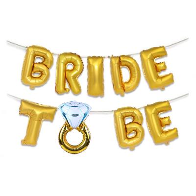 China Festival Decoration Selection Bride To Be Banner Letter Balloon Party Supplies Happy Wedding Foil Balloons for sale