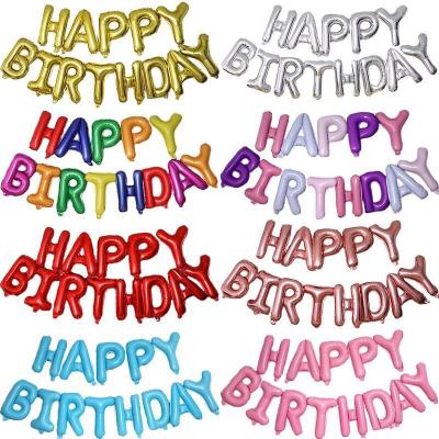 China Festival Decoration Selection 16 Inch Decoration For Happy Birthday Party Foil Letters Globos Birthday Balloons for sale