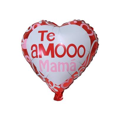 China Wholesale 18inch Happy Foil Balloons Festival Decoration Selection Spanish Heart Shape Mother Foil Balloons For Party Decoration for sale